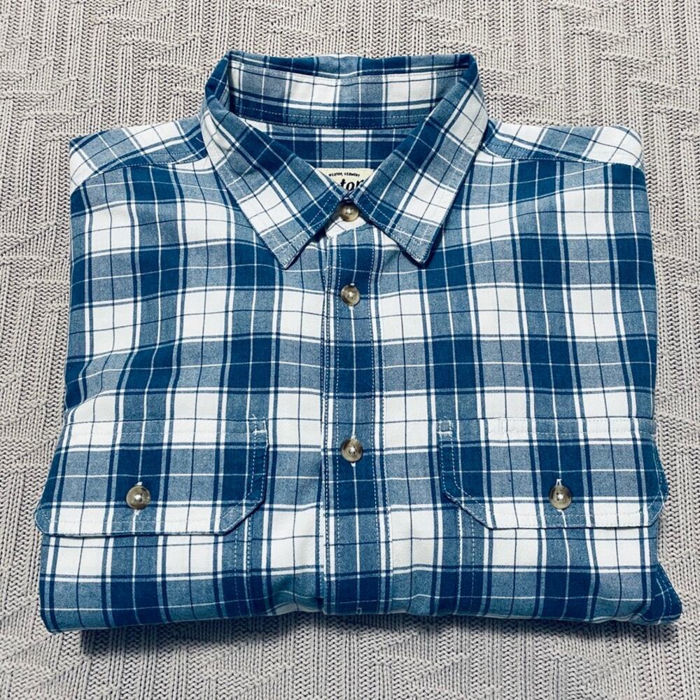 Orton Brothers blue plaid long sleeve button down